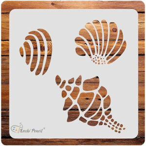 Kachi Pencil Ocean Seep Art and Craft Stencils for Painting, Size 6 x 6 inch Reusable Stencil for Painting, Fabric, Glass, Wall Painting, and Craft Painting