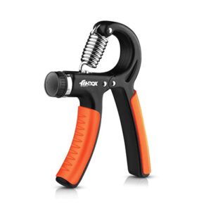 FitBox Sports Adjustable Hand Grip Strengthener (10kg - 40kg) Finger Excerciser, Plastic Hand Gripper For Men & Women, Balck & Orange